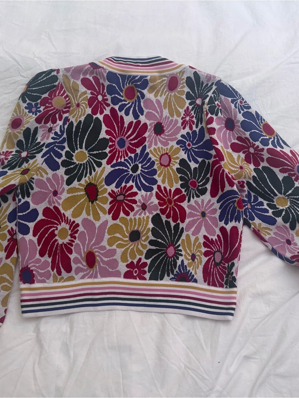 Farm Rio Sunny Daisies Floral Jacquard Cardigan - Picture 3 of 6
